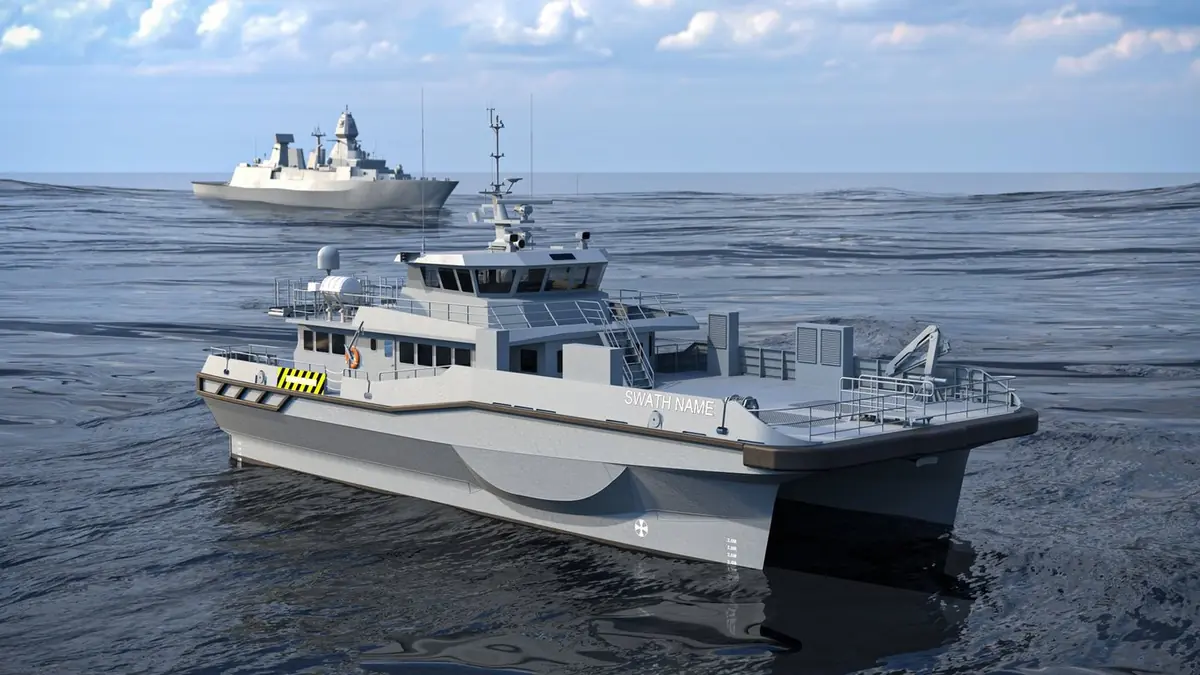 Työvene bygger transportfartyg för tyska marinen
