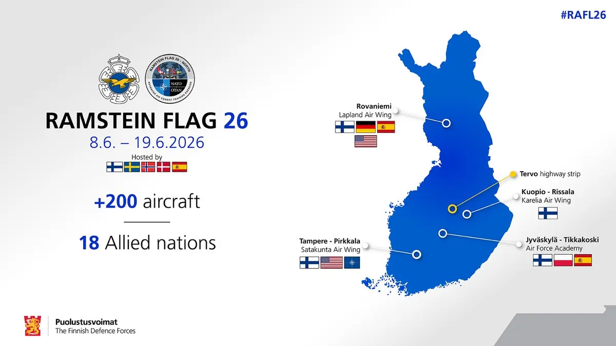 Nato håller Ramstein Flag 26 med Finland som norra nav