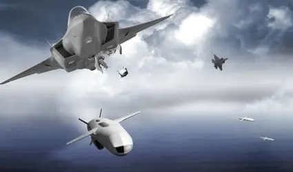 JSM-missil under vingen på ett F-35A-stridsflygplan